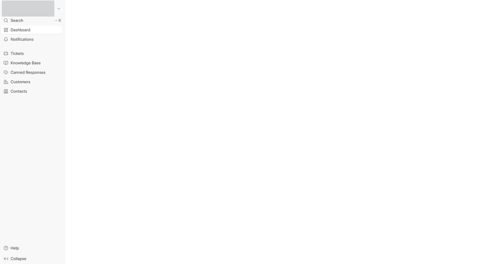 Blank Helpdesk Dashboard with Console Error