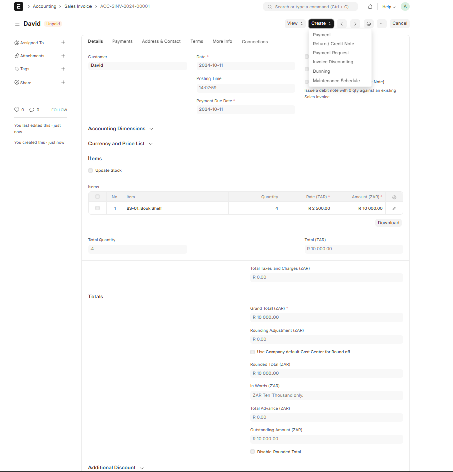 Sales Invoice