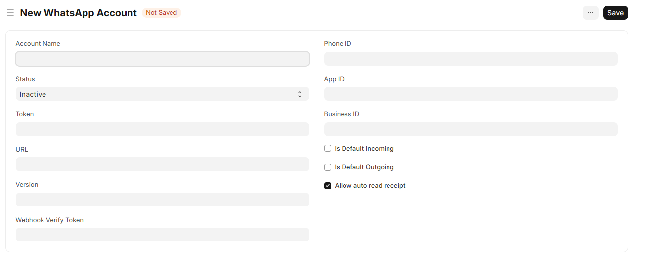 WhatsApp Settings Doctype