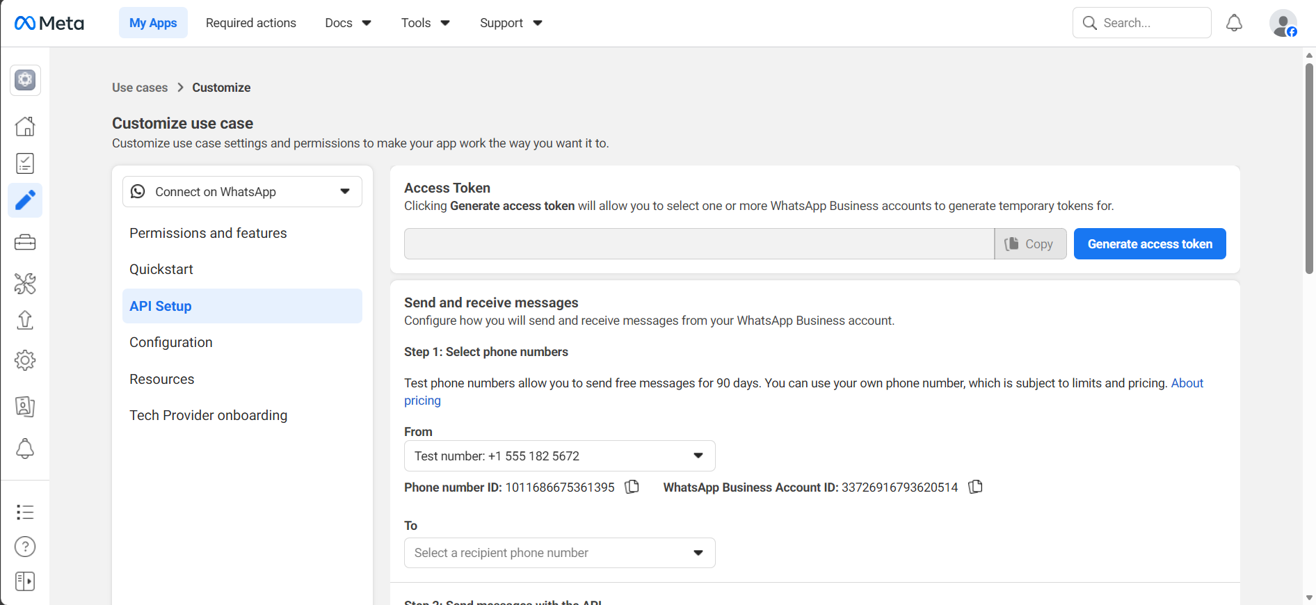 WhatsApp Test Number